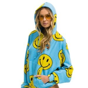 Aviator Nation Smiley Repeat Hoodie. XL. NWT.